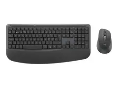 Logitech Signature Comfort Plus Combo MK880 for Business Tastatur- og mussett - full size - med LED-batterinivåindikator - trådløs - USB-C, Bluetooth LE - QWERTY - dansk/norsk/svensk/finsk - grafitt