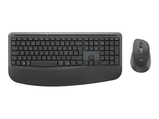 Logitech Signature Comfort Plus Combo MK880 for Business Tastatur- og mussett - full size - med LED-batterinivåindikator - trådløs - USB-C, Bluetooth LE - QWERTY - dansk/norsk/svensk/finsk - grafitt