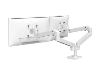Ergotron LX Pro - Monteringssett (dobbeltarm) for 2 LCD-skjermer - side-by-side - aluminium - hvit - skjermstørrelse: inntil 27" - skrivebordsmonterbar