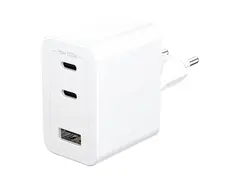 empower by PanzerGlass - Strømadapter - 70 watt Power Delivery 3.1 - 3 utgangskontakter (2 x USB-C, USB-type A) - sølvhvit