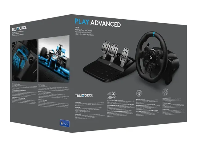 Logitech G923 - Hjul- og pedalsett - kablet - svart - for PC, Sony...