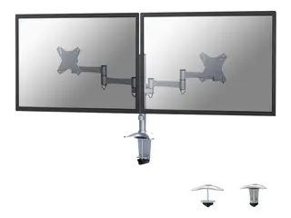 Neomounts FPMA-D1330D - Monteringssett - full bevegelse for 2 LCD-skjermer - sølv - skjermstørrelse: 10"-27" - klemmemonterbar, malje, skrivebordsmonterbar