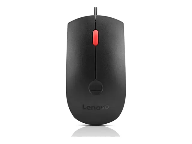 Lenovo - Mus ergonomisk optisk 3 knapper kablet USB-A svart brun b...