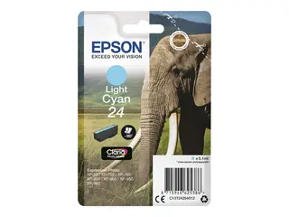 Epson 24 - 5.1 ml - lys cyan - original - blære med RF-alarm blekkpatron - for Expression Photo XP-55, 750, 760, 850, 860, 950, 960, 970; Expression Premium XP-750, 850