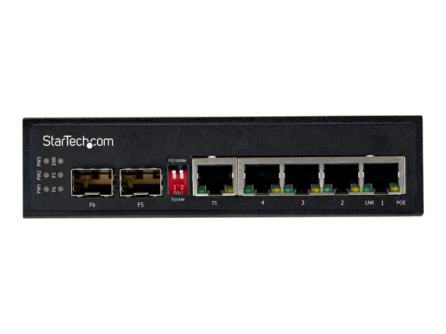 StarTech.com Industrial 6 Port Gigabit Ethernet Switch 4 PoE RJ45 ...