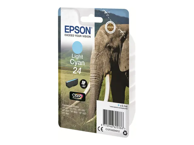 Epson 24 - 5.1 ml - lys cyan - original - blære med RF-alarm - ble...