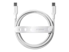 empower by PanzerGlass - USB-kabel - USB-C (hann) til USB-C (hann) USB 2.0 - 48 V - 5 A - 2 m - Fast Power Charging (240W) - sølvhvit