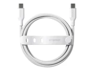 empower by PanzerGlass - USB-kabel - USB-C (hann) til USB-C (hann) USB 2.0 - 48 V - 5 A - 2 m - Fast Power Charging (240W) - sølvhvit