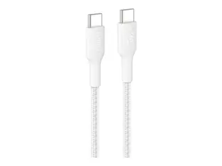 Belkin BoostCharge Pro - USB-kabel - 24 pin USB-C (hann) til 24 pin USB-C (hann) 1 m - USB Power Delivery (240 W), flettet kabel - hvit