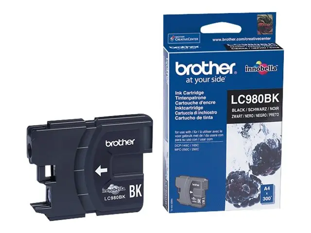 Brother LC980BK - Svart - original - blekkpatron - for Brother DCP...