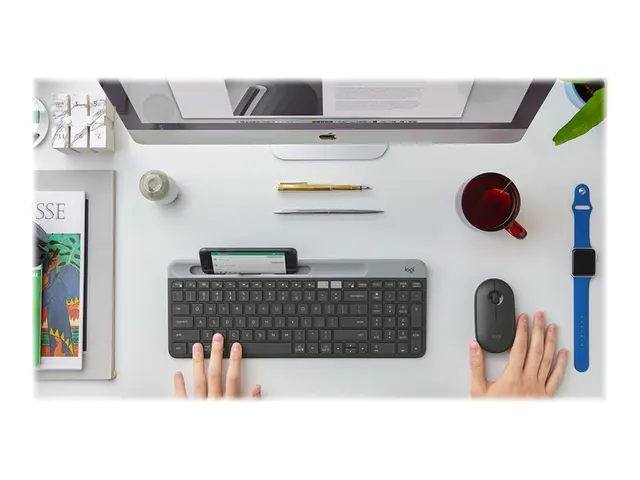 Logitech Slim Multi-Device K580 - Tastatur trådløs Bluetooth, 2.4 ...