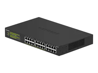 NETGEAR GS324P - Switch - ikke-styrt - 16 x 10/100/1000 (PoE+) + 8 x 10/100/1000 rackmonterbar, stasjon&#230;r - PoE+ (190 W)
