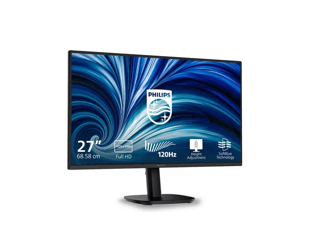 Philips 27B2N3200A - 3000 Series - LED-skjerm 27" - 1920 x 1080 Full HD (1080p) @ 120 Hz - IPS - 350 cd/m² - 1500:1 - 4 ms - HDMI, VGA, DisplayPort - høyttalere - svart 