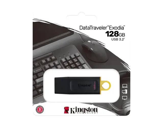 Kingston DataTraveler Exodia - USB-flashstasjon - 128 GB - USB 3.2...