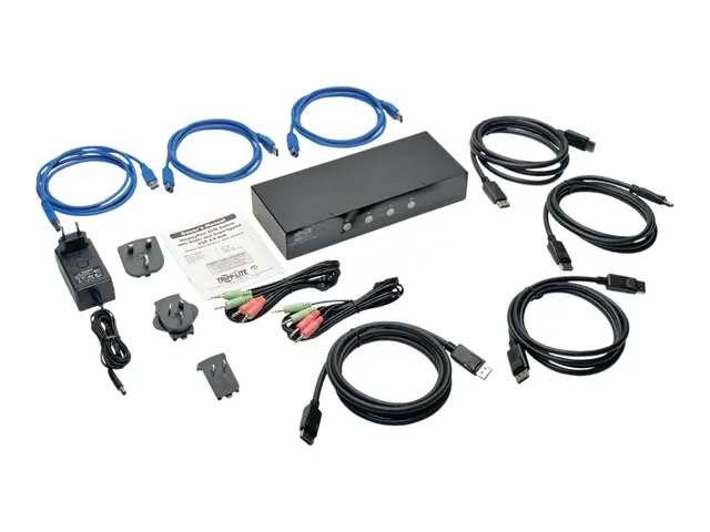 Eaton Tripp Lite series 4-Port DisplayPort KVM Switch w/Audio, Cab...