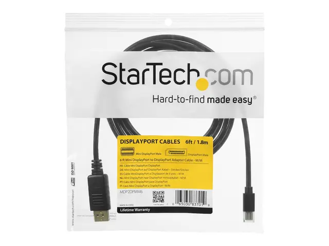 StarTech.com 10ft Mini DisplayPort to Cable - M/M mDP DP 1.2 Adapt...