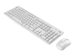Logitech MK295 Silent - Tastatur- og mussett trådløs - 2.4 GHz - US International - gulaktig hvit