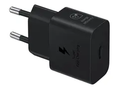 Samsung EP-T2510X - Str&#248;madapter med datakabel - 25 watt - 3 A - PD 3.0, PD/PPS, SFC (24 pin USB-C) - p&#229; kabel: USB-C - svart