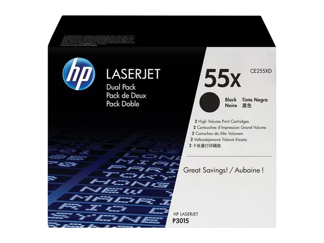HP 55X - 2-pack - Høy ytelse - svart - original - LaserJet - toner...