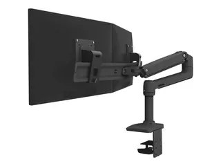 Ergotron LX - Monteringssett (leddarm, utvidelse, sokkel, 2-dels skrivebordslampe, dobbeltdisplaybue, 2 svingtapper, 8&quot;-stang) for 2 LCD-skjermer - dobbeldirekte - matt svart - skjermst&#248;rrelse: inntil 25&quot;