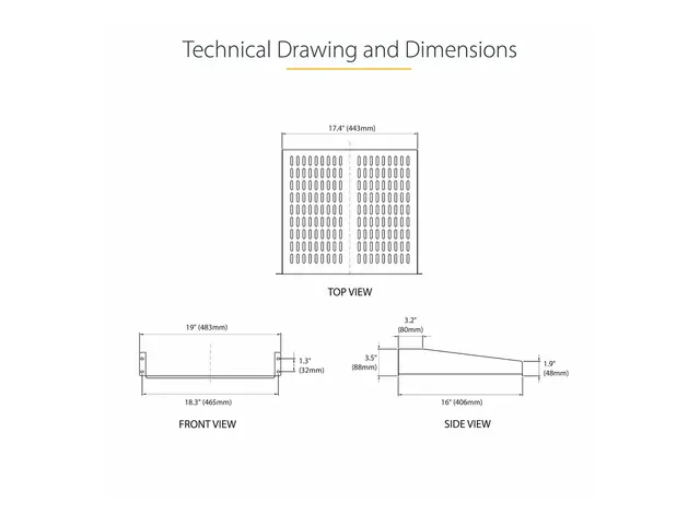 StarTech.com 1U Server Rack Shelf, 2U 16in Universal Fixed Vented ...