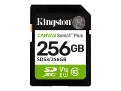 Kingston Canvas Select Plus - Flashminnekort 256 GB - Video Class V10 / UHS-I U1 / Class10 - SDXC UHS-I