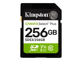 Kingston Canvas Select Plus - Flashminnekort 256 GB - Video Class V10 / UHS-I U1 / Class10 - SDXC UHS-I