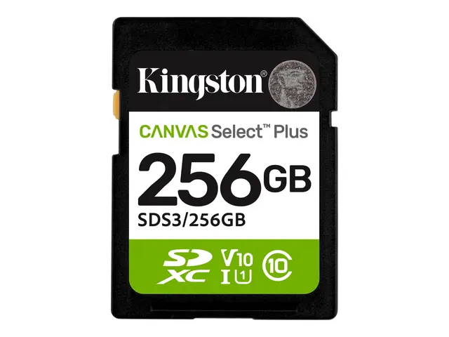Kingston Canvas Select Plus - Flashminnekort 256 GB Video Class V1...