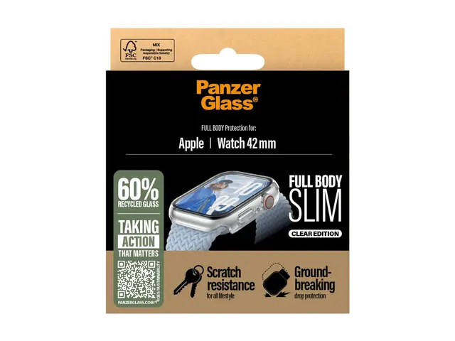 PanzerGlass - Clear Edition støtfanger for smartarmåndsur helt kro...