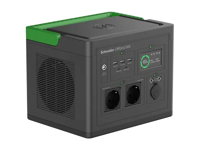 Schneider OffGrid 500 - Bærbar strømstasjon LCD, litium-ion, 2 CEE...