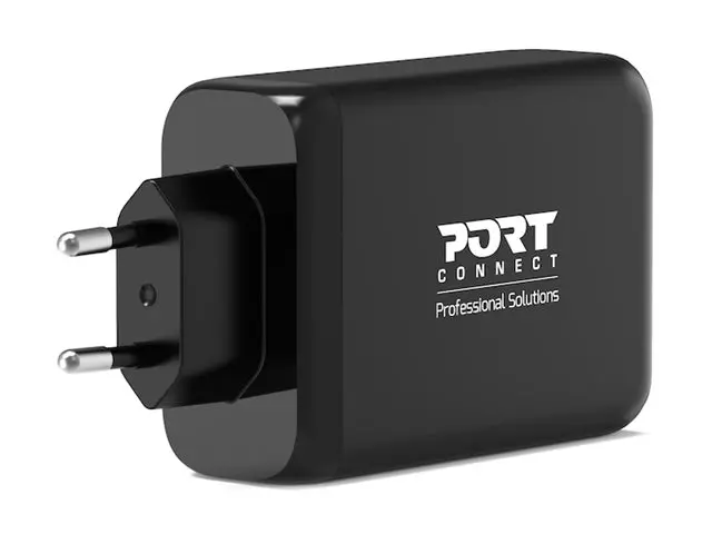 PORT Connect - Strømadapter GaN 130 watt 5 A PD, QC 3.0 4 utgangsk...