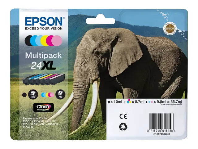 Epson 24XL Multipack - 6-pack - 55.7 ml - XL - svart, gul, cyan, m...