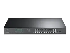 TP-Link JetStream TL-SG1218MPE Switch - smart - 16 x 10/100/1000 (PoE+) + 2 x Gigabit SFP - rackmonterbar - PoE+ (192 W) - AC 100 - 240 V