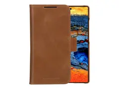 dbramante1928 Lynge - Lommebok for mobiltelefon helnarvet lær - gyllenbrun - for Samsung Galaxy S25 Ultra