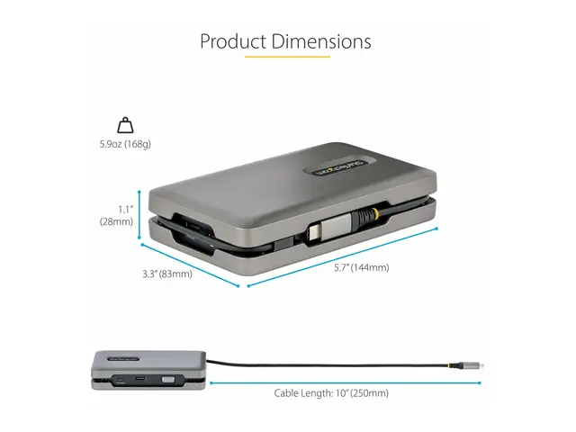 StarTech.com USB-C Multiport Adapter with DP Alt Mode Video Output...