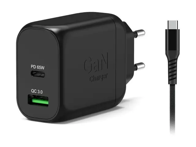 PORT Connect - Strømadapter - GaN - 65 watt - 3.25 A - PD, QC 3.0 ...