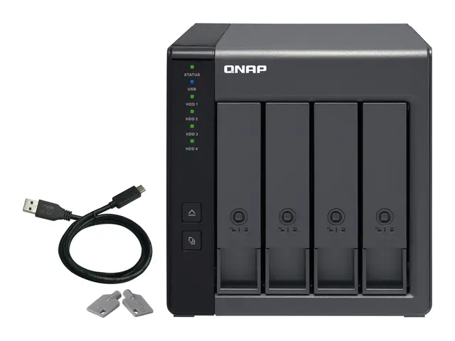 QNAP TR-004 - Harddiskarray 0 TB 4 brønner (SATA-300) USB 3.2 Gen ...