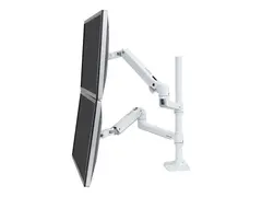 Ergotron LX - Monteringssett (dobbel stablearm, h&#248;y stang) for 2 LCD-skjermer - aluminium - hvit - skjermst&#248;rrelse: opptil 40&quot; - skrivebordsmonterbar