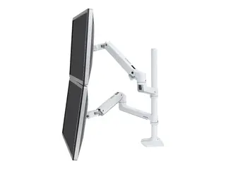 Ergotron LX - Monteringssett (dobbel stablearm, h&#248;y stang) for 2 LCD-skjermer - aluminium - hvit - skjermst&#248;rrelse: opptil 40&quot; - skrivebordsmonterbar