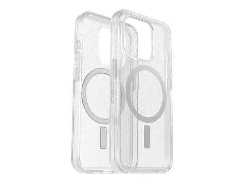 OtterBox Symmetry Series Clear Baksidedeksel for mobiltelefon - MagSafe-samsvar - polykarbonat, syntetisk gummi - stjernest&#248;v (klart glitter) - for Apple iPhone 15 Pro