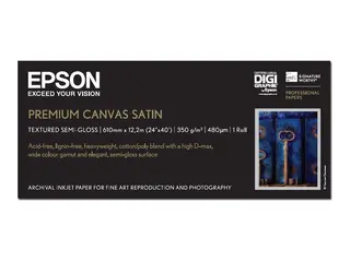 Epson PremierArt Water Resistant Canvas Blank - Rull A1 (61,0 cm x 12,2 m) - 350 g/m&#178; - 1 rull(er) lerretspapir - for SureColor SC-P10000, P20000, P6000, P7000, P7500, P8000, P9000, P9500, T3200, T5200, T7200