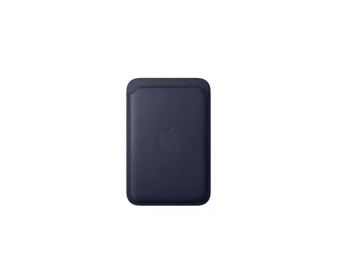 Apple - Lomme for mobiltelefon / kredittkort MagSafe-samsvar - mikrotvill, FineWoven - marineblå - for iPhone 12, 13, 14, 15, 16, 16e, 17, 17e, 18, Air