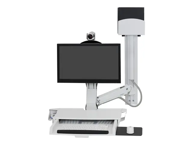 Ergotron SV Combo System with Worksurface & Pan, Small CPU Holder ...