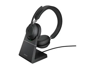 Jabra Evolve2 65 MS Stereo - Hodesett - on-ear Bluetooth - tr&#229;dl&#248;s - USB-C - lydisolerende - svart - med ladestativ - Certified for Microsoft Teams