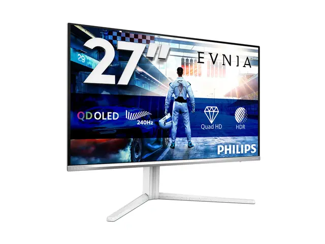 Philips Evnia 6000 27M2N6501L - OLED-skjerm gaming - 27" (26.5" synlig) - 2560 x 1440 QHD @ 240 Hz - 400 cd/m² - 1500000:1 - HDR10 - 0.03 ms - 2xHDMI, DisplayPort - hvit 