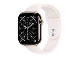 Apple Watch Series 11 (GPS + Cellular) - 46 mm gull titan - smartklokke med sportsb&#229;nd - fluorelastomer - lett rouge - b&#229;ndbredde: S/M - 64 GB - Bluetooth, LTE, Wi-Fi 4, UWB - 5G - 43.1 g