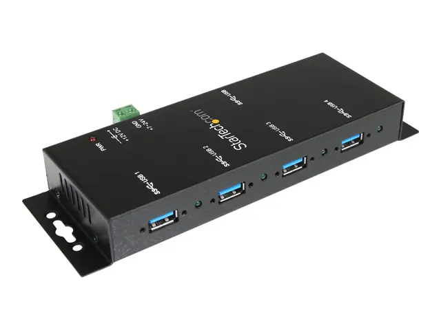 StarTech.com 4-Port USB 3.0 Hub - Metal Industrial USB-A Wall or D...