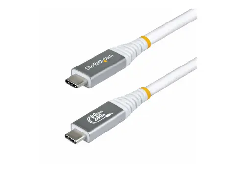 StarTech - USB-kabel - USB-C (hann) til USB-C (hann) USB4 / Thunderbolt / DisplayPort 2.1 - 151.33 cm - 4K 120 Hz støtte, 8K 60Hz støtte, utvidet effektområde (EPR), støtte for Power Delivery 3,1 - hvit