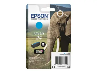 Epson 24 - 4.6 ml - cyan - original - blære med RF-alarm blekkpatron - for Expression Photo XP-55, 750, 760, 850, 860, 950, 960, 970; Expression Premium XP-750, 850