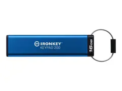 Kingston IronKey Keypad 200 - USB-flashstasjon kryptert - 16 GB - USB 3.2 Gen 1